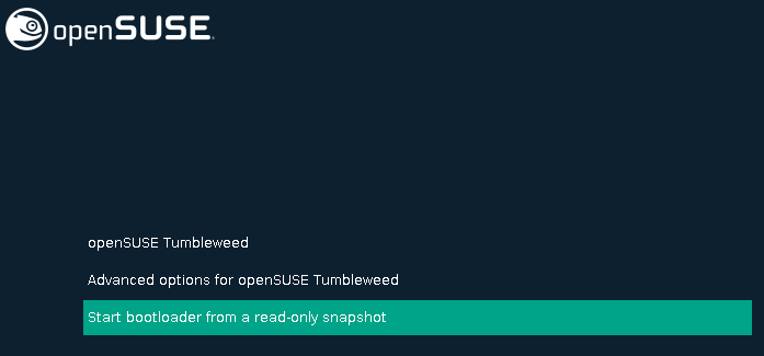 OpenSUSE boot selection