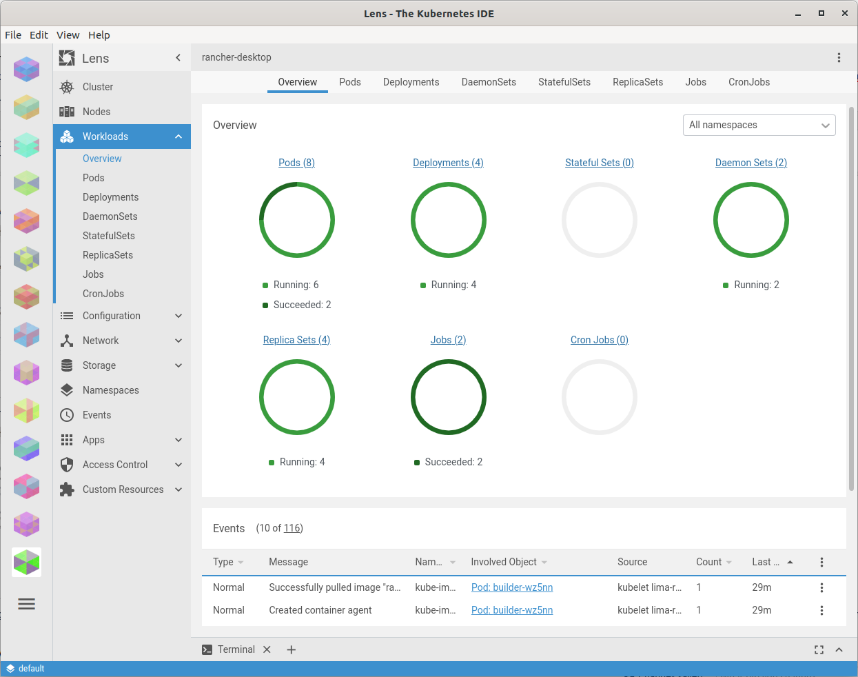 Rancher Desktop - Kubernetes settings - versions